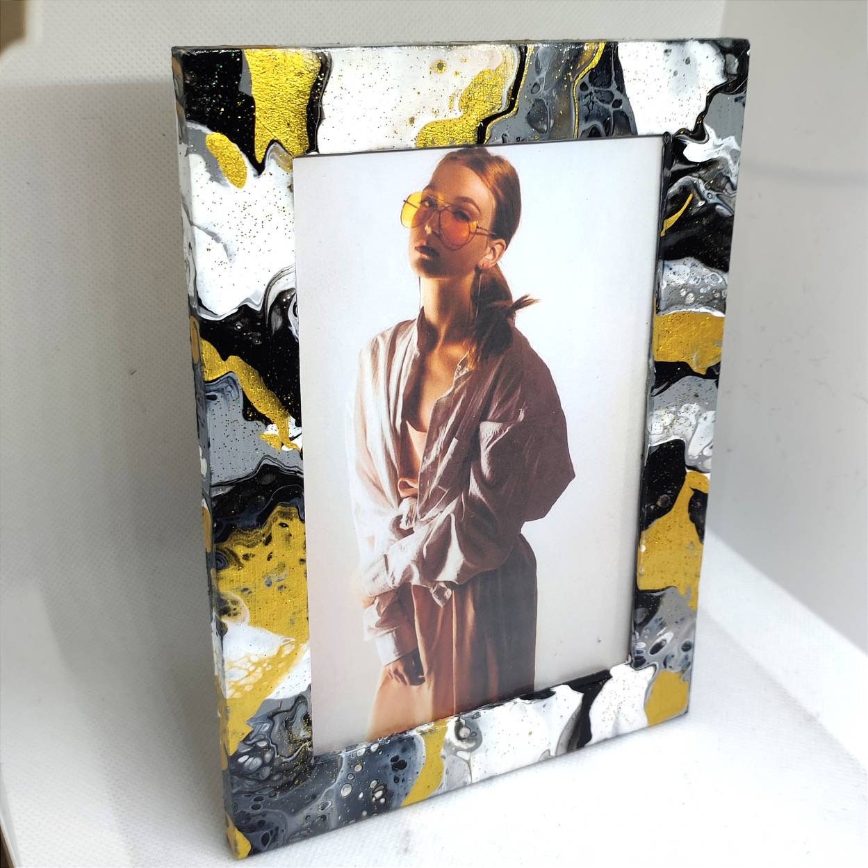 Cadre Photo en Pin - Acrylique Pouring