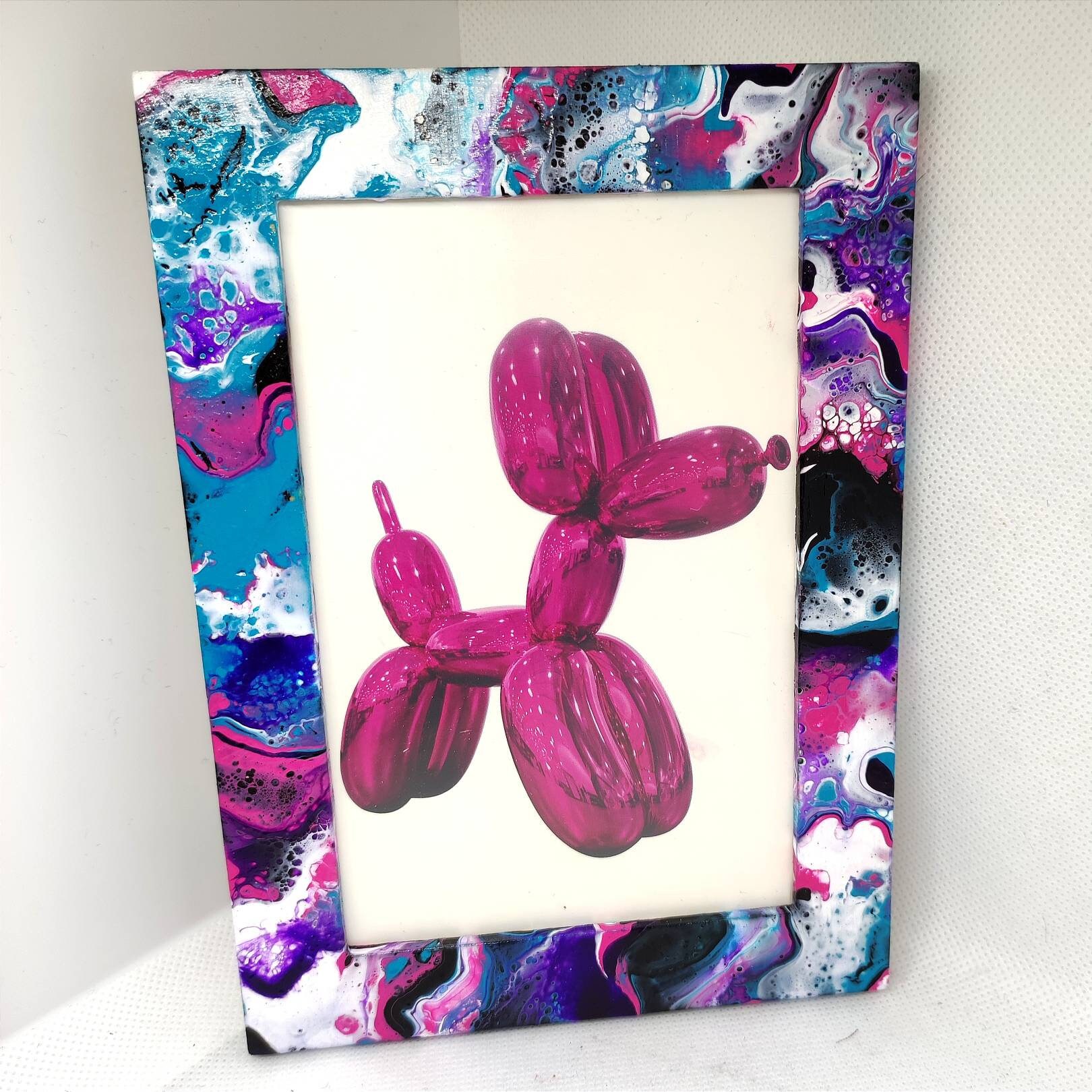 Cadre Photo en Pin - Acrylique Pouring