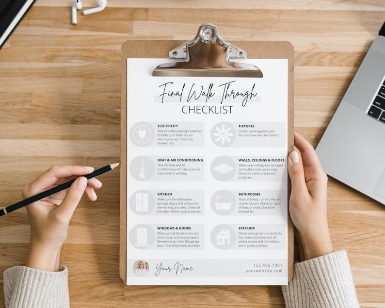 Final Walk Through Checklist for Home Buyers: Realtor Closing Marketing ...