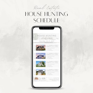 Textable House Hunting Schedule / Mobile Home Showing Timetable for Realtors (Real Estate Canva Template)