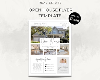 Open House Flyer for Realtors: Real Estate Canva Template for Listing Agents