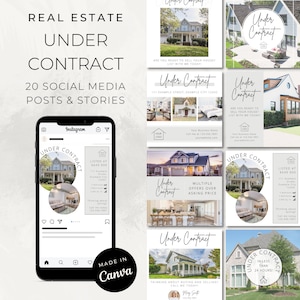 Under Contract Social Media Posts & Stories / Canva Real Estate Templates / Agent Realtor Marketing / Instagram Facebook / Listing Updates
