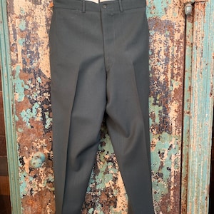 Vintage 1950s Army Green Wool Trousers 32x30