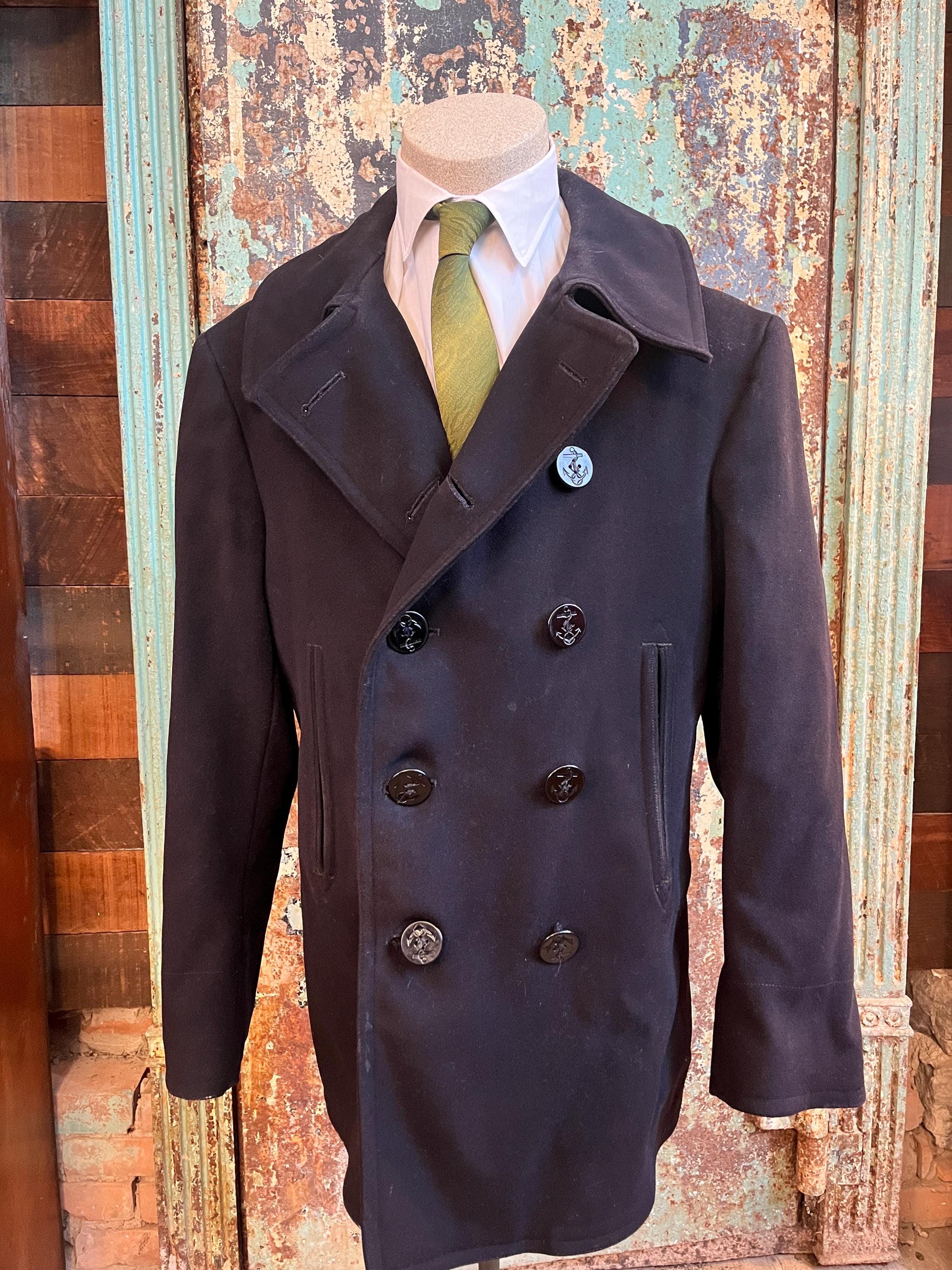 ジャケット・アウター US NAVY P-COAT 1940s JA2237 US NAVY P-COAT 1940s JA2237 Vintage アメリカ海軍 ピーコート
