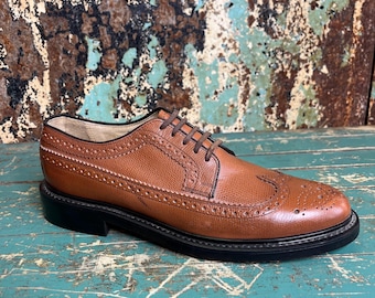 Vintage NOS 1970s Chestnut Sears Brogue Oxford Wingtip Shoes 8.5D