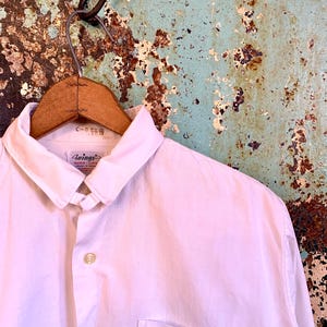 Vintage 1940s 1950s Wings Dura-Life Chin Strap White Dress Shirt Medium