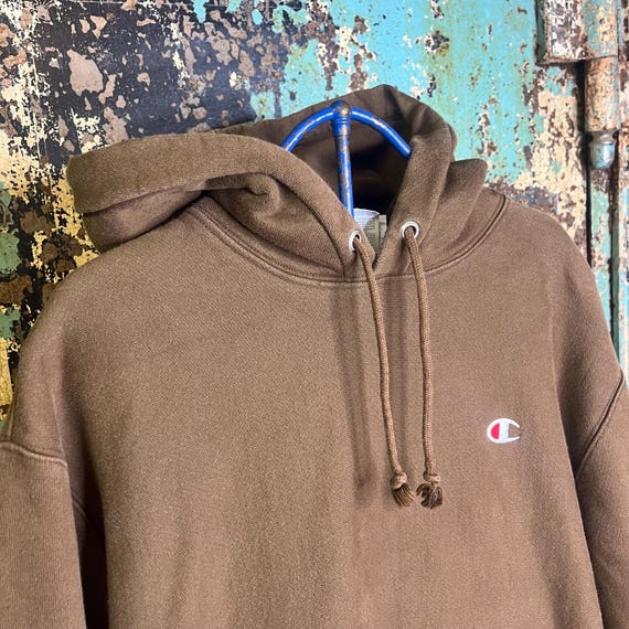 Vintage 1990s Brown Champion Reverse Weave Hoodie XL - Gem