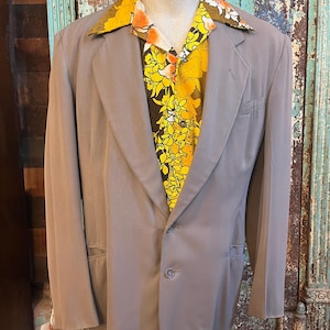 Vintage 1950s Gaberdine Gray Sport Coat Size 42