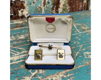 1960s Shriner Cufflinks & Tie Clip Set By Hickok