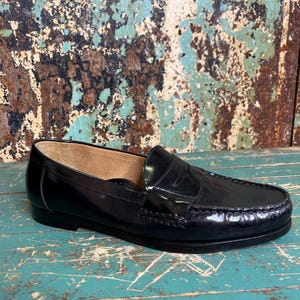 Vintage Cole Haan Penny Loafers 10M Black Leather Handmade in Italy Slip On Cole Haan Italy | eBay main image 3