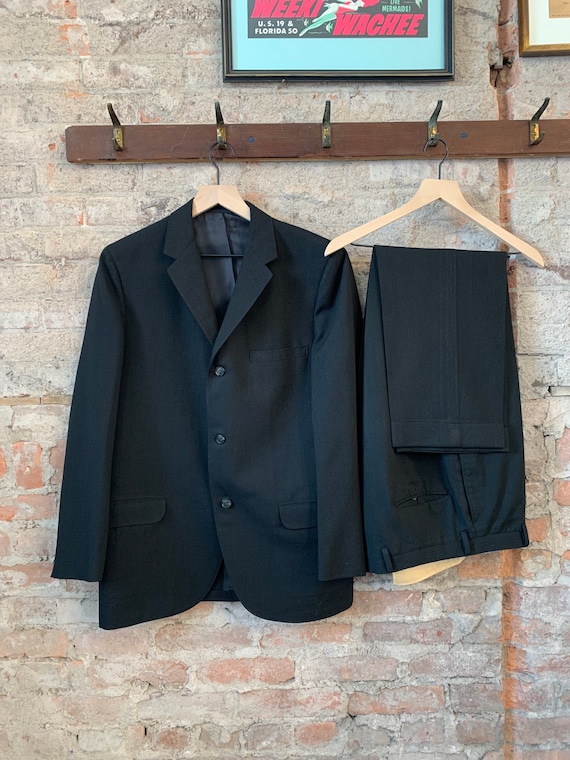 Size 44 Vintage 1950’s Black Suit - image 2