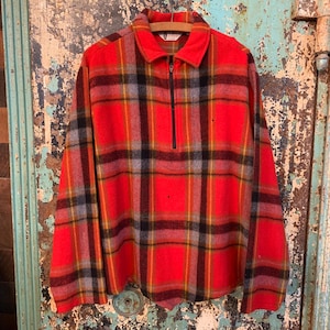 【レアカラー】60’s PENNEY’S Vintage Sweat-shirt Sz L- Vintage 60's JcPenney v-neck short sleeve sweatshirt