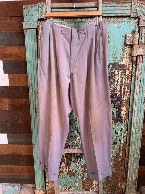 Vintage 1940s 1950s Drop Loop Trousers 38x30-33.5” - Etsy