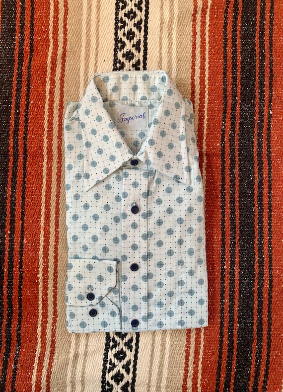 Large Vintage 1970s NOS Long Sleeve Button Down Sh