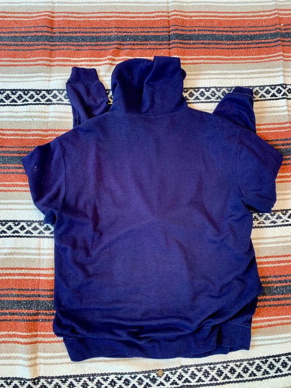 Vintage 1970s Dark Blue Hoodie XL - image 2