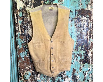 1930s 1940s Moleskin Wool Vest Small