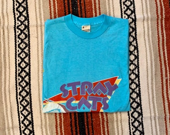 1980s Vintage Stray Cats T-shirt - Rant N Rave Sleeveless Band Tee