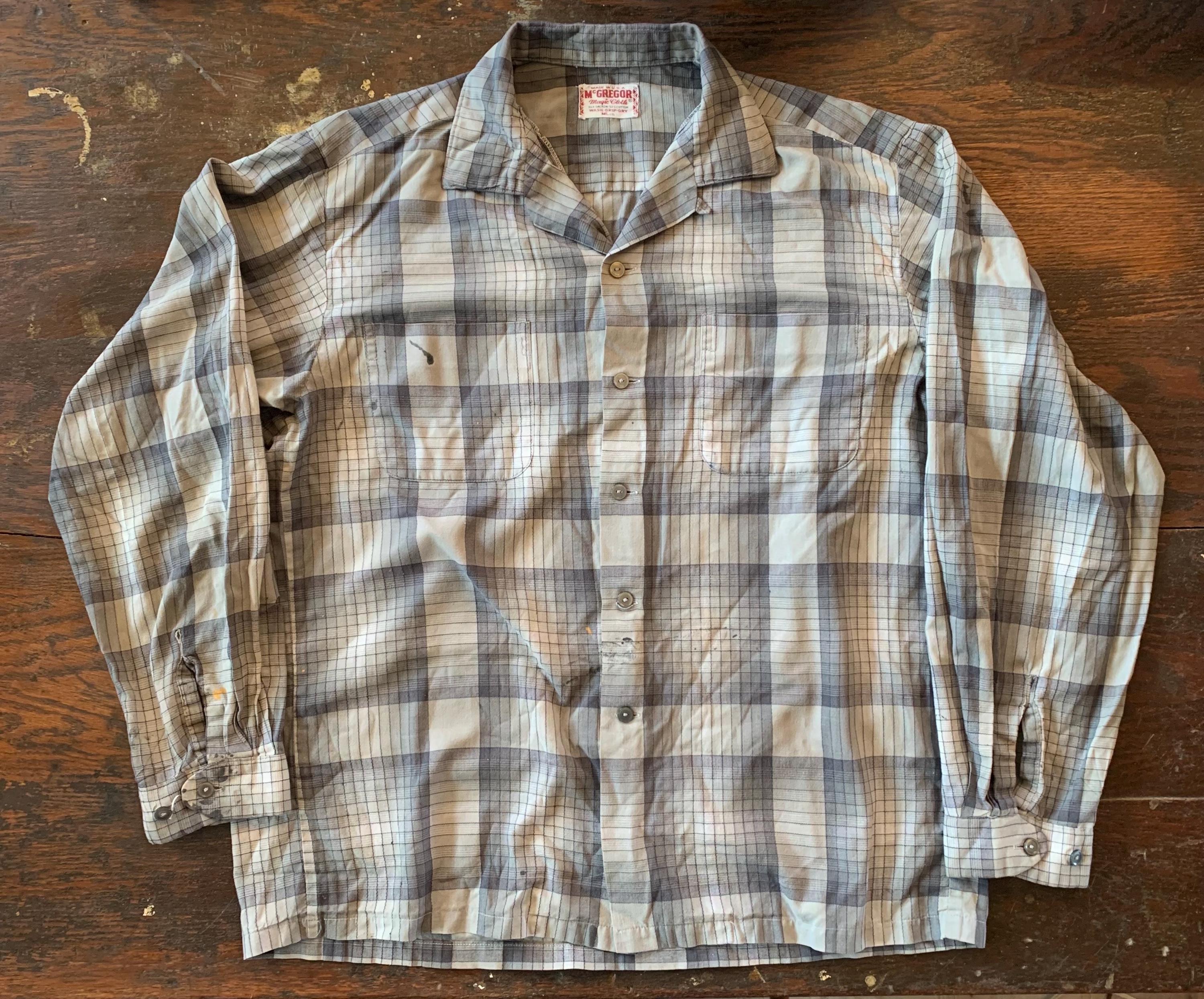 Vintage 1950s Mcgregor Magic Cloth Loop Collar Shirt Large Vintage 1950s Mcgregor Magic Cloth Loop Collar Shirt Large