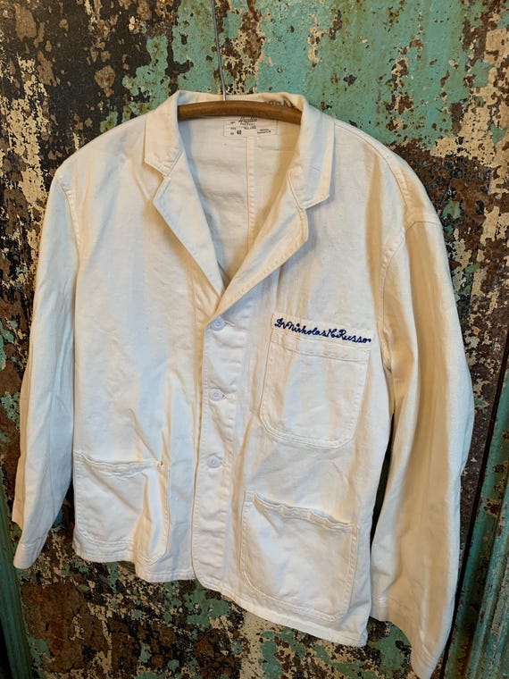 60’s〜Angelica work jacket Vintage 1950s 1960s Angelica Cotton White Medical Uniform
