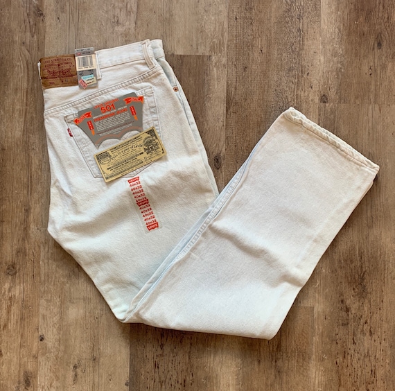 40x32 Vintage NOS Dead Stock 501 White Levi Jeans - image 2