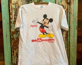 Vintage 1980s Disney World Mickey Mouse T Shirt Medium