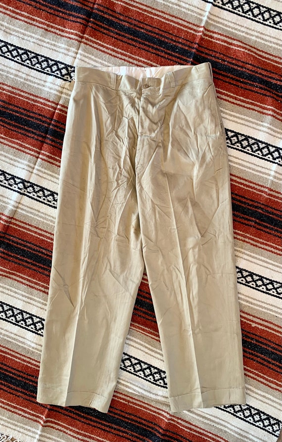 37x29 Vintage 1960’s Military Khaki Trousers