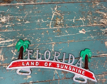 Vintage 1950s Florida Land Of Sunshine License Plate Topper