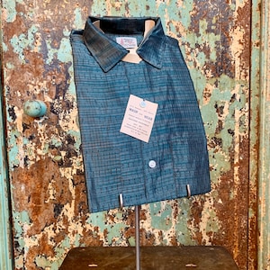 Vintage 1950s NOS Acetate Rockabilly Loop Collar Long Sleeve Shirt Small