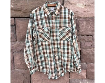 Camisa vintage de los años 70 de Big Mac a cuadros, talla XL.