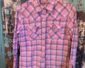 Vintage 1950s Penney's Towncraft Rayon Button Front Shirt Medium