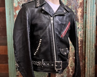 DUR O JAC by Schott N.Y.C. Black Leather Destroy Double