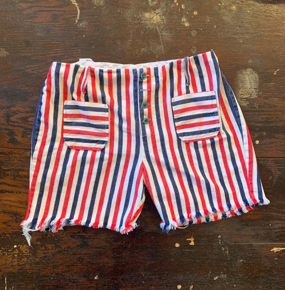 Vintage 1960s Bobbie Brooks Patriotic Striped Shorts Size 28 Etsy