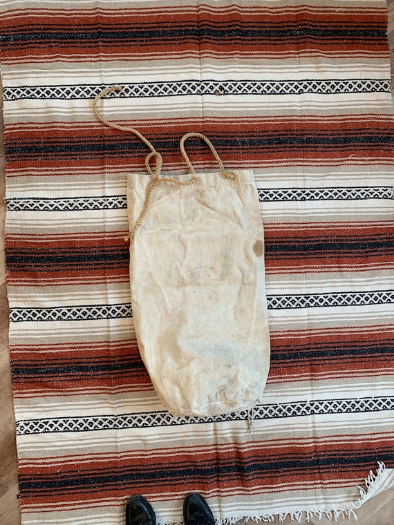 Vintage 1930s 1940s Large Canvas Laundry Bag