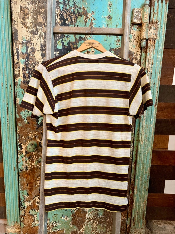 Vintage 1960s 1970s Striped T Shirt Single Stitch… - image 3