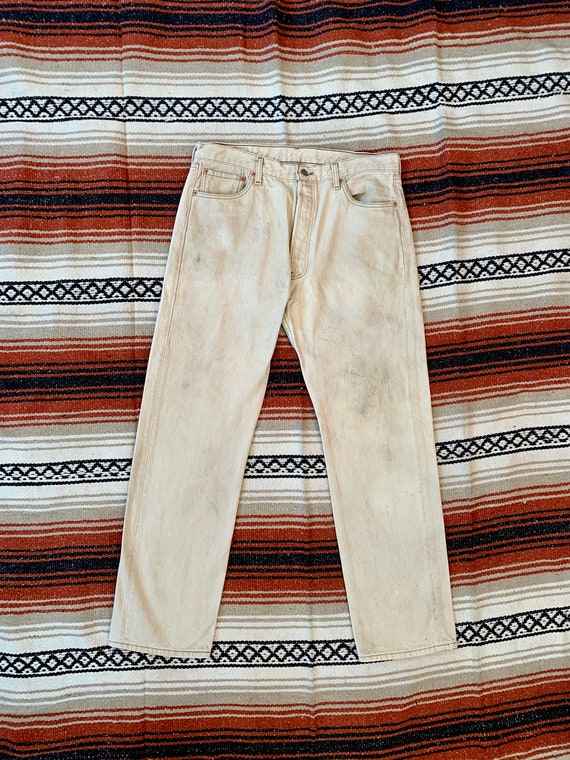 Vintage Light Gray USA Levi 501 Jeans / 36x32