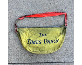 Vintage Newspaper Bag, Newsboy Bag, Detroit News Bag, Shoulder Bag