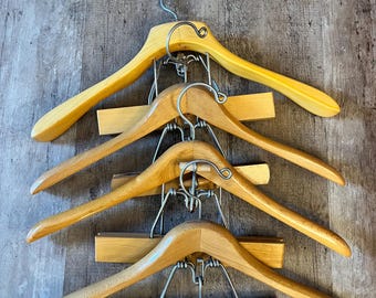 Vintage Antique Wooden Coat Hanger, Old Clothes Hanger, Closet