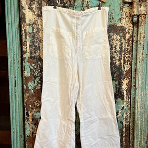 Vintage Wide Leg Sailor Style Pants Adjustable Waist