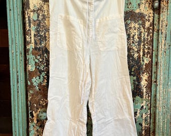 True Vintage 50s US Navy White Cotton Sailor's Bell Bottom Baggy