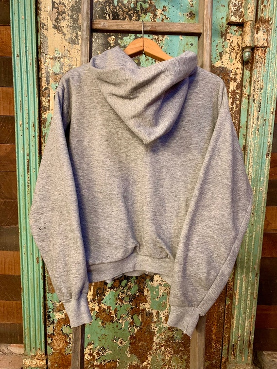 Vintage 1970s 1980s Gray Waffle Lined Hoodie Large - image 3