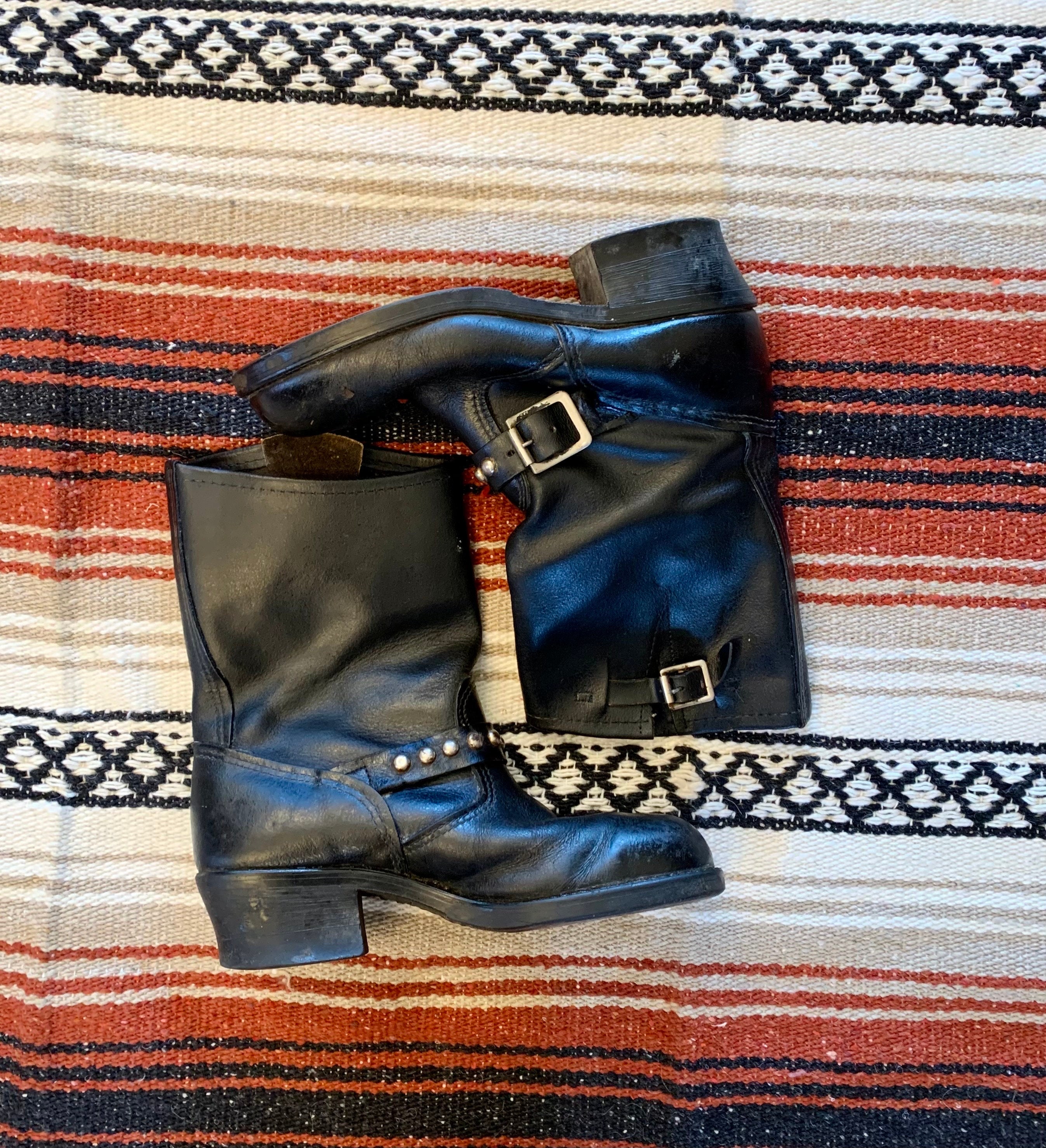 Chanel Black Leather CC Adventure Boots, 37.5