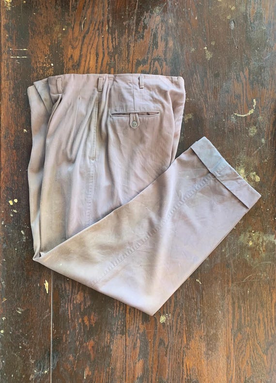 Vintage 1940s 1950s Drop Loop Trousers 38x30-33.5” - Etsy