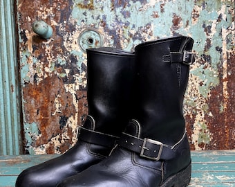 靴 90s vintage JACKROSE engineer boots y2k 90s/y2k Gripfast Steel Toe Buckle Engineer Boots *made in England