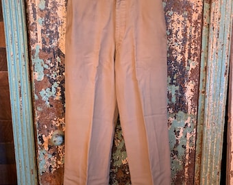 Vintage 60's Army Military Khakis Chinos Zip Fly Trousers Pants Sz