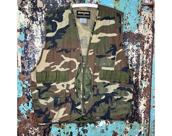 Vintage Camouflage Hunting Vest Medium