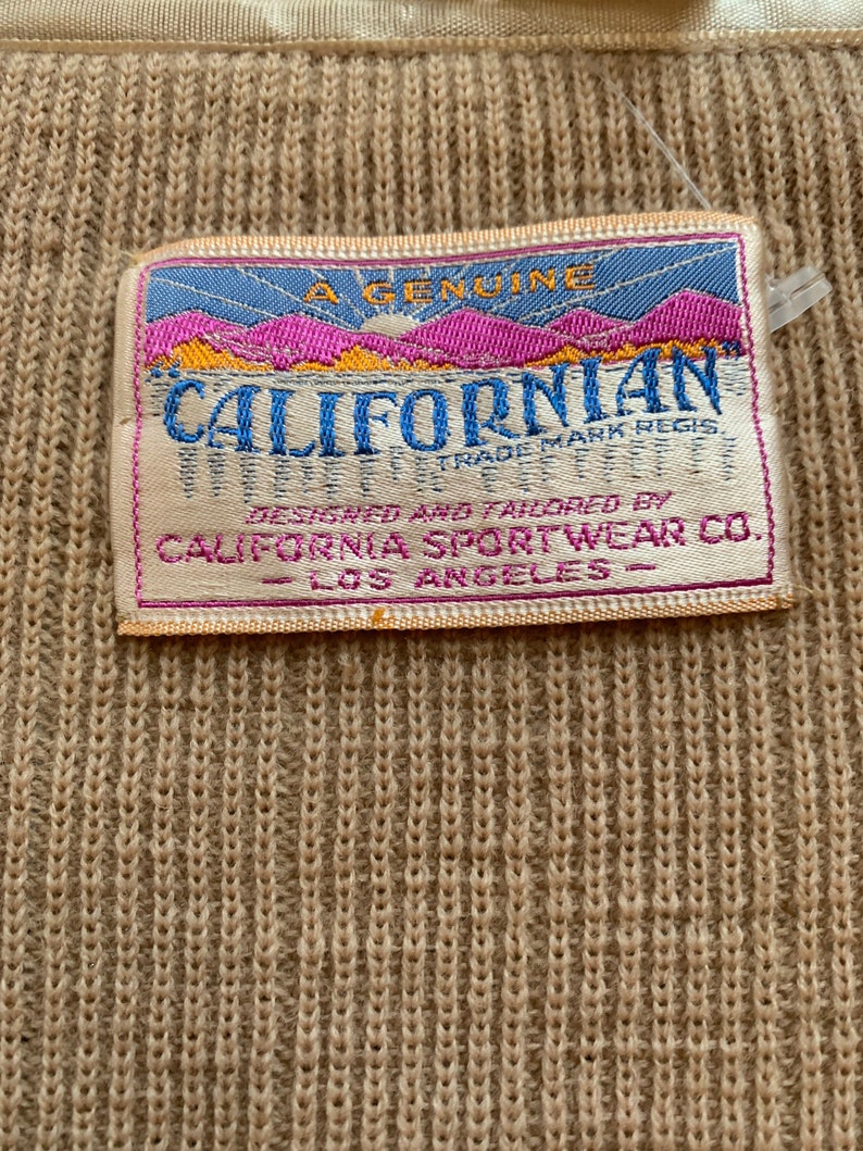 Vintage 1930s 1940s California Sportswear Suede Vest image 3