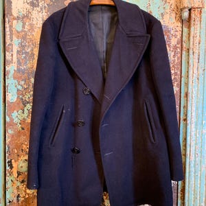 Vintage 1950s Navy Peacoat M/L