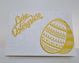 Grußkarte Einladung Glückwunsch Ostern mit Liebe im Detail Handgefertigte Karte