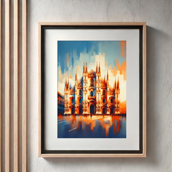 ミラノ大聖堂の油絵の壁画、ヨーロッパのランドマーク、ゴシック建築