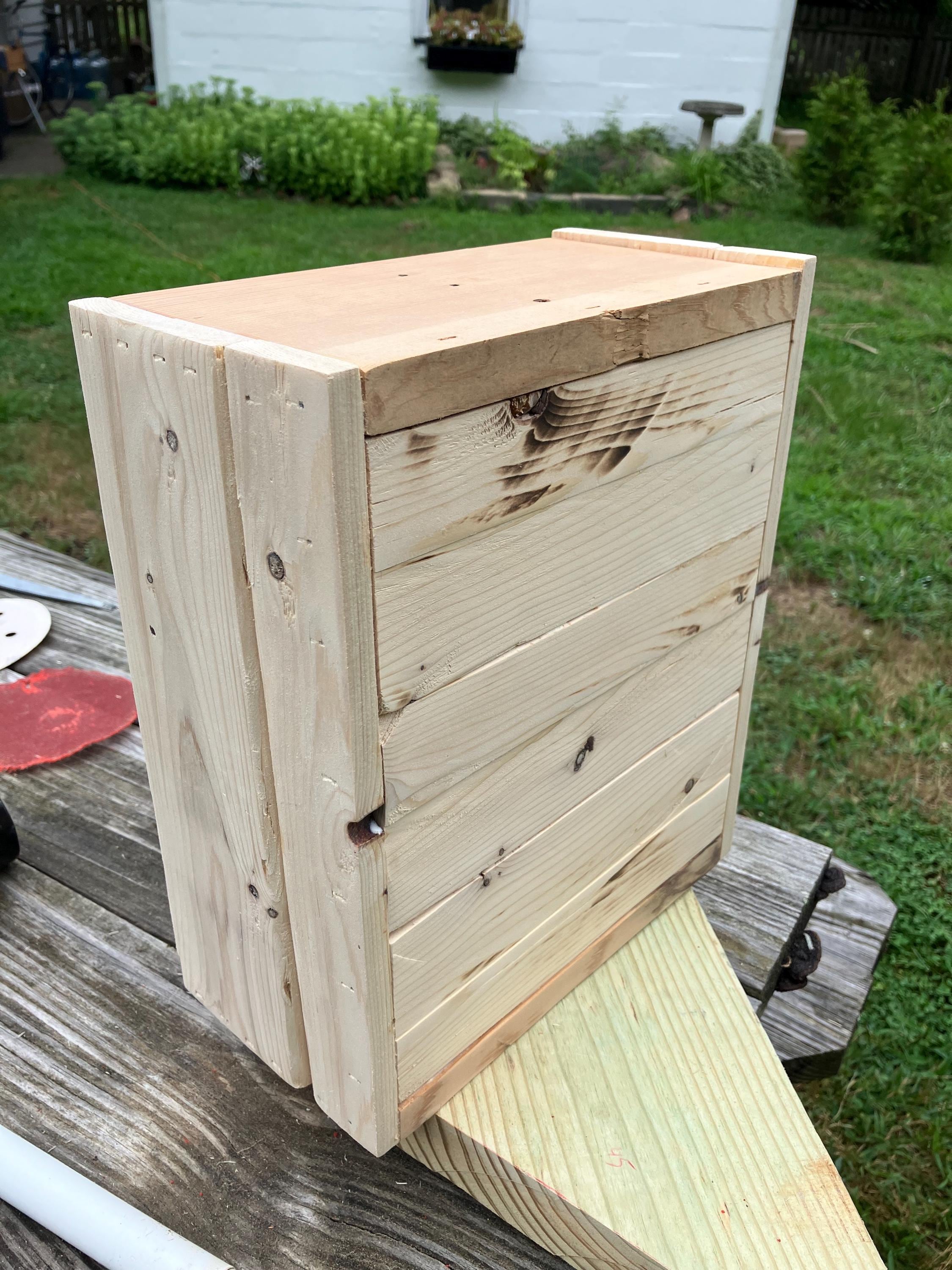 Handmade Wooden Bicycle Cargo Crate, Stained Wood Bike Storage Box ...